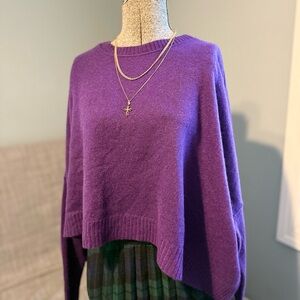 Free People Cashmere Pullover Sweater Venice Swing S Plum Purple Petunia